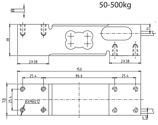 KELI AMI Load Cell 50-500 kg Drawing